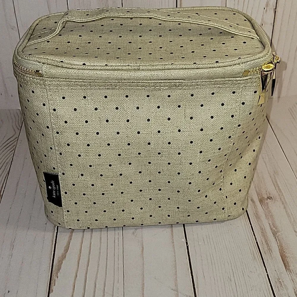 Kate Spade polka dot “out to lunch” lunch bag tote zippered